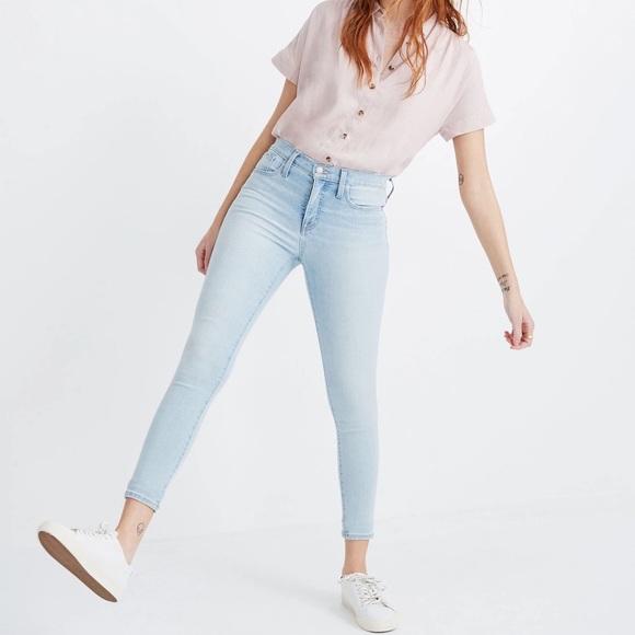 NWT Madewell 9" Mid-Rise Skinny Crop Jeans in Coolmax® Denim Blue Simon, Size 26 - Picture 1 of 10